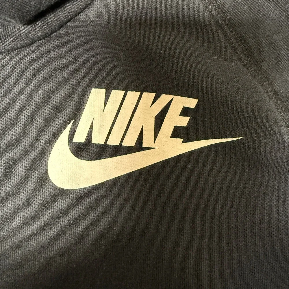 Vintage Nike Womens Cowl Neck Pullover Hoodie Sweatshirt Size M Faded Black Logo